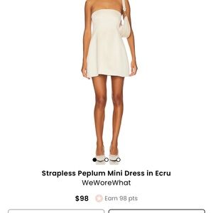 REVOLVE WeWoreWhat strapless peplum dress